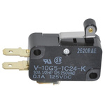 Omron Short Hinge Roller Lever Micro Switch, Quick Connect Terminal, 10 A @ 250 V ac, SP-CO, IP40