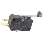 Omron Hinge Roller Lever Micro Switch, Quick Connect Terminal, 15 A @ 250 V ac, SP-CO, IP40