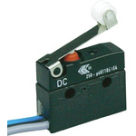 ZF Roller Micro Switch, Wire Lead Terminal, 100 mA @ EN: 250 V ac, 100 mA @ UL: 125 → 250 V ac, SP-CO, IP67