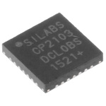 Silicon Labs CP2103-GM, USB Controller, 12Mbps, USB to UART, 3.3 V, 28-Pin QFN
