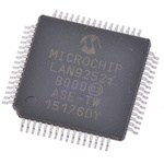 Microchip LAN9252I/PT, Ethernet Controller, 100Mbps MDI, MDIX, MII, RMII, Host Bus, 3.3 V, 64-Pin TQFP