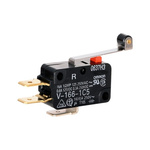 Omron Hinge Roller Lever Microswitch, Quick Connect Terminal, 16 A, SPDT, IP40