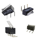 Omron Lever Microswitch, PCB Terminal, 100 mA at 30 Vdc VA, SPDT, IP40