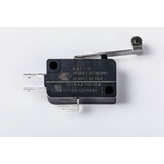 Zippy Roller Lever Snap Action Micro Switch, Solder Terminal, 16.1A, SPDT