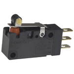 Omron Short Roller Lever Micro Switch, Solder Terminal, 100 mA @ 30 V dc, SPDT, IP67