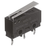 Panasonic Short Hinge Lever Micro Switch, Solder Terminal, 100 mA @ 30 V dc, SP-CO