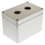 Bopla Light Grey Plastic Euromas Push Button Enclosure - 2 Hole 22mm Diameter