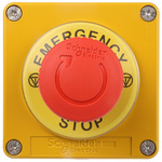 Schneider Electric Yellow Zinc Alloy Harmony XAP Turn Button Control Station - 1 Hole 22mm Diameter
