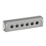 Grey Plastic MEP6 Control Station Enclosure - 6 Hole 22.5mm Diameter