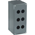 Grey Aluminium Modular Metal Push Button Enclosure - 6 Hole