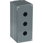 Grey Aluminium Modular Metal Push Button Enclosure - 3 Hole