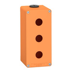 Schneider Electric Orange Die Cast Zinc XAPO Empty Control Station - 3 Hole 22mm Diameter
