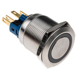 RS PRO Illuminated Push Button Switch, Latching, Panel Mount, 22mm Cutout, SPDT, Blue LED, 12V, IP65, IP67