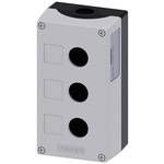 Siemens Grey Plastic SIRIUS ACT Push Button Enclosure - 3 Hole 22mm Diameter