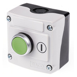 BACO Spring Return Push Button Control Station, Plastic, Green, IP66