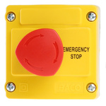 BACO LBX1 Series Twist Release Emergency Stop Push Button, Surface Mount, 1NC, IP66
