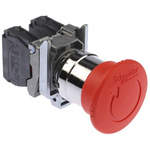 Schneider Electric Harmony XB4 Series Twist Release Emergency Stop Push Button, Panel Mount, 22mm Cutout, 2NC, IP66,