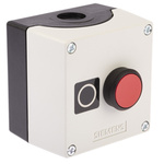 Siemens Enclosed Push Button - SPST, Plastic, Red, O, IP66, IP67, IP69