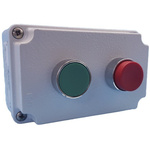 Lovato Push Push Push Button Control Station - SPDT, Aluminium Alloy, 2 Cutouts, Green, Red, IP66, IP67