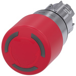 Siemens 3SU1 Series Twist Release Illuminated Emergency Stop Push Button, Panel Mount, 22mm Cutout, IP66, IP67, IP69