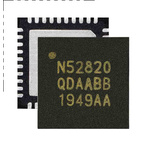 Nordic Semiconductor NRF52820-QDAA-R7, Wireless System On Chip SOC for Bluetooth, 40-Pin QFN