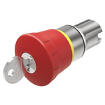 EAO 45 Series Key Release Emergency Stop Actuator, Panel Mount, 22mm Cutout, IP66, IP67, IP69K