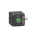 Schneider Electric Push Button Control Station - 1NO, 2 Cutouts, Green, IP65