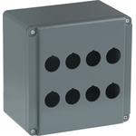 Grey Aluminium Modular Metal Push Button Enclosure - 8 Hole