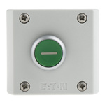 Eaton Momentary Enclosed Push Button - SPDT, Plastic, 1 Cutouts, Green, I, IP69K
