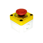 APEM A01ES Series Twist Release Emergency Stop Push Button, Surface Mount, 1NC, IP65