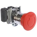 Schneider Electric Harmony XB4 Series Twist Release Emergency Stop Push Button, Panel Mount, 22mm Cutout, SPDT, IP66,
