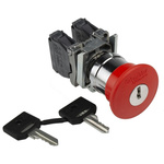 Schneider Electric Harmony XB4 Series Key Release Emergency Stop Push Button, Panel Mount, 22mm Cutout, SPDT