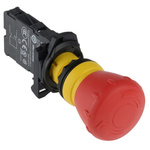Allen Bradley 800FP Series Twist Release Emergency Stop Push Button, Panel Mount, 22.5mm Cutout, 1NC
