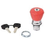 Allen Bradley 800FM Series Key Release Emergency Stop Push Button, Panel Mount, 22.5mm Cutout, IP66