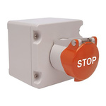Craig & Derricott Pull to Reset (Stop) Push Button Control Station - SPDT, Die Cast Aluminium, Red, STOP, IP65