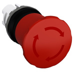 ABB 1SFA Series Twist Release Emergency Stop Push Button, Panel Mount, 22mm Cutout, IP66