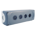 Grey Plastic ABB Modular Push Button Enclosure - 4 Hole 22mm Diameter