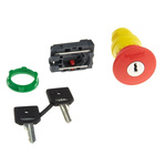 Schneider Electric Harmony XB5 Series Key Release Emergency Stop Push Button, Panel Mount, 22mm Cutout, 1NC