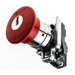 Schneider Electric Harmony XB4 Series Key Release Emergency Stop Push Button, Panel Mount, 22mm Cutout, 1NC