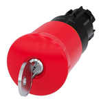 Siemens 3SU1 Series Key Release Emergency Stop Push Button, Panel Mount, 22mm Cutout