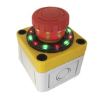 APEM A02ES-H Series Twist Release Emergency Stop Push Button, Panel Mount, 22mm Cutout, 2NO + 2NC, IP20, IP65