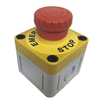 APEM A02ES-H Series Twist Release Emergency Stop Push Button, Panel Mount, 22mm Cutout, 2NC, IP20, IP65