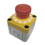 APEM A02ES-I Series Twist Release Emergency Stop Push Button, Panel Mount, 22mm Cutout, 2NC, IP65