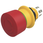 EAO 61 Compact Series Twist Release Emergency Stop Push Button, Panel Mount, 16mm Cutout, 1NC, IP67, IP69K