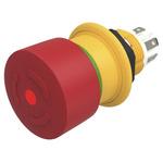 EAO 61 Compact Series Twist Release Illuminated Emergency Stop Push Button, Panel Mount, 16mm Cutout, 1NC, IP67, IP69K