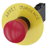 Siemens SIRIUS ACT Series Twist Release Emergency Stop Push Button, Panel Mount, 22mm Cutout, SPDT