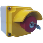 Lovato LPZM Series Key Release Emergency Stop Push Button, Surface Mount, 1NC, IP66, IP67
