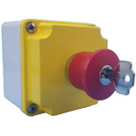 Lovato LPZM Series Key Release Emergency Stop Push Button, Surface Mount, 1NC, IP66, IP67