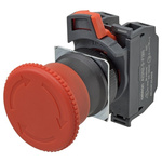 Omron A22NE-PD Series Twist Release Emergency Stop Push Button, Panel Mount, 22mm Cutout, 2NO + 2NC, IP65