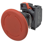 Omron A22NE-PD Series Twist Release Illuminated Emergency Stop Push Button, Panel Mount, 22mm Cutout, 2NO + 2NC, IP65